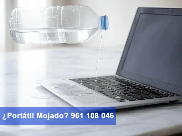 Portátil mojado