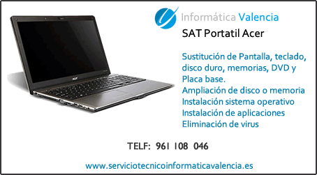 servicio tecnico portatil Acer Losa del Obispo