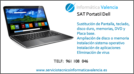 servicio tecnico portatil Dell Guadassuar