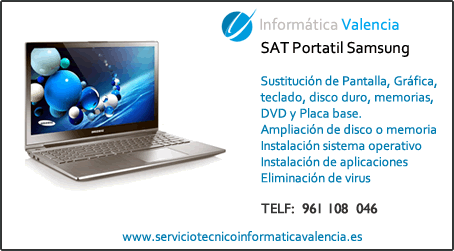 servicio tecnico portatil Samsung Puebla de San Miguel