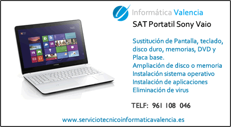 servicio tecnico portatil Sony Vaio Casas Altas